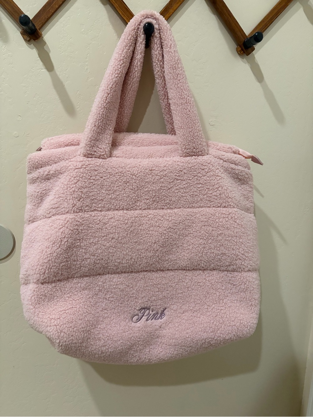 PINK Victoria's Secret Pastel Pink Sherpa Tote